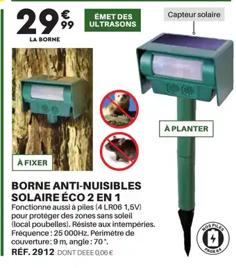 BORNE ANTI-NUISIBLES SOLAIRE ÉCO 2 EN 1
