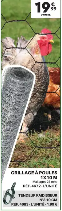 Shopix GRILLAGE À POULES 1X10 M Maillage: 25 mm. offre