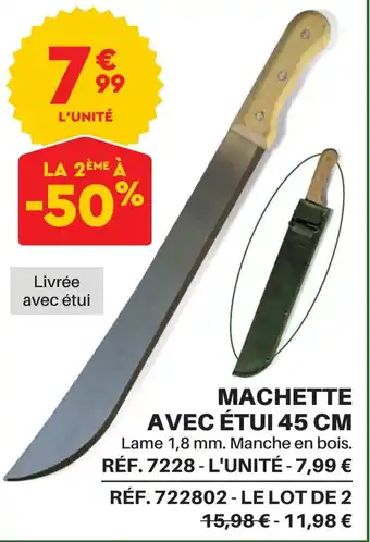 Shopix MACHETTE AVEC ÉTUI 45 CM offre