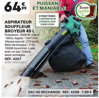 Shopix ASPIRATEUR SOUFFLEUR BROYEUR 45 L offre