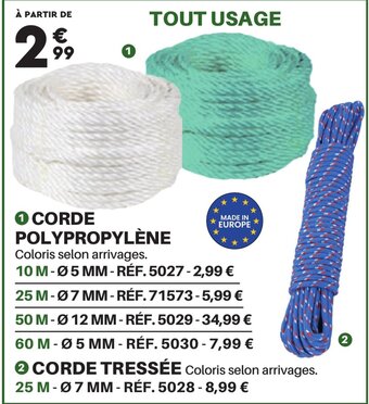 Shopix CORDE POLYPROPYLÈNE offre