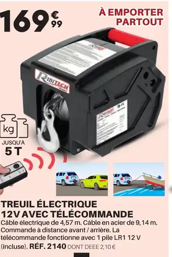Shopix TREUIL ÉLECTRIQUE 12V AVEC TÉLÉCOMMANDE offre
