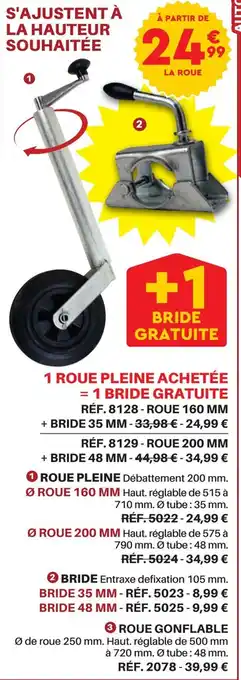 Shopix 1 ROUE PLEINE ACHETÉE = 1 BRIDE GRATUITE RÉF. 8128-ROUE 160 MM offre