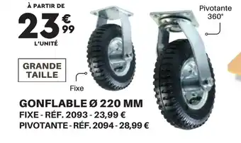 Shopix GONFLABLE Ø 220 MM FIXE - RÉF. 2093 - 23,99 € PIVOTANTE-RÉF. 2094-28,99 € offre