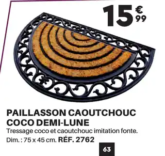 Shopix PAILLASSON CAOUTCHOUC COCO DEMI-LUNE offre