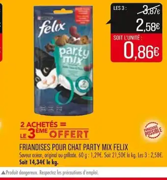 Match Friandises pour chat party mix felix offre