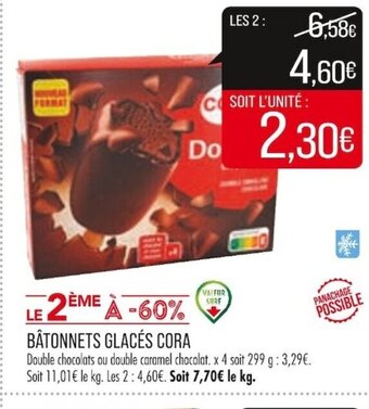 Match BÂTONNETS GLACÉS CORA offre