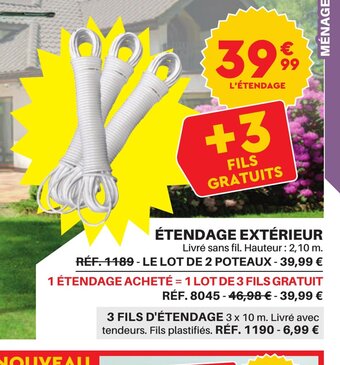Shopix ÉTENDAGE EXTÉRIEUR offre