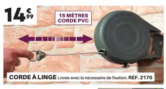 Shopix CORDE À LINGE Livrée avec le nécessaire de fixation. RÉF. 2170 offre