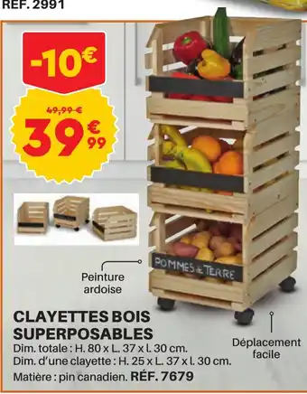 CLAYETTES BOIS SUPERPOSABLES