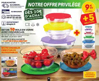 Shopix SET DE 10 BOLS EN VERRE AVEC COUVERCLES offre