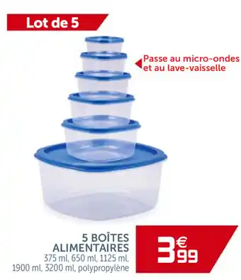Gifi 5 Boîtes Alimentaires offre