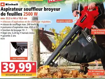 Aspirateur souffleur broyeur de feuilles