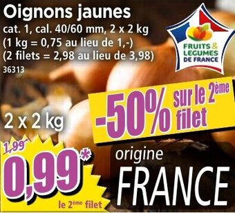 Norma Oignons jaunes offre