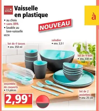 Norma Vaisselle en plastique offre