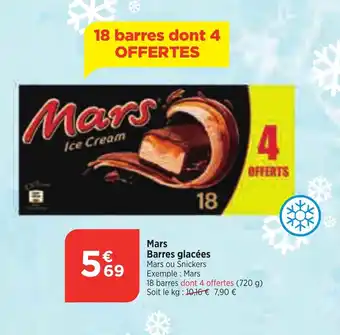 Maximarché Mars Barres glacées Mars ou Snickers Exemple: Mars offre