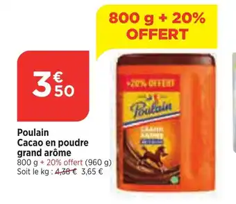 Poulain Cacao en poudre grand arôme