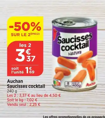 Bi1 Auchan Saucisses cocktail offre