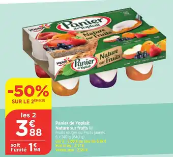 Bi1 Panier de Yoplait Nature sur fruits (A) offre