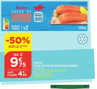 Bi1 Auchan Pavés de saumon Atlantique surgelés X2 (250 g) offre