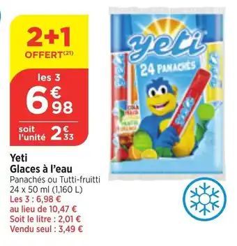 Bi1 Yeti Glaces à l'eau offre