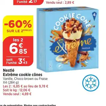 Bi1 Nestlé Extrême cookie cônes offre