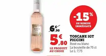 Super U Toscane igt piccini offre