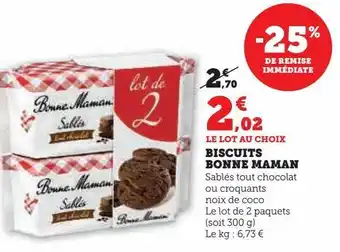 Super U Biscuits bonne maman offre