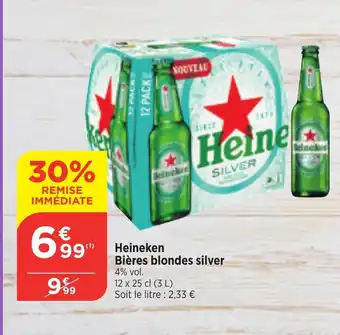 Bi1 Heineken Bières blondes silver 4% vol. offre