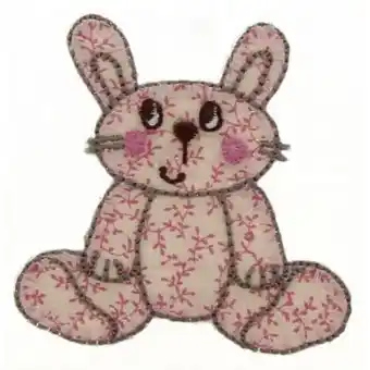 Ăcusson thermocollant peluche lapin rose