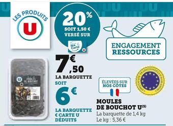 U Express U moules de bouchot offre