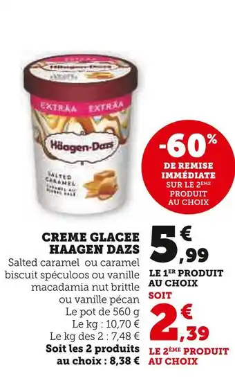 Super U Haagen dazs creme glacee offre