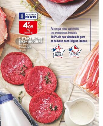 ALDI 2 steaks hachés façon bouchère offre