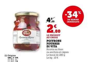 Super U Di vita poivrons fourres offre