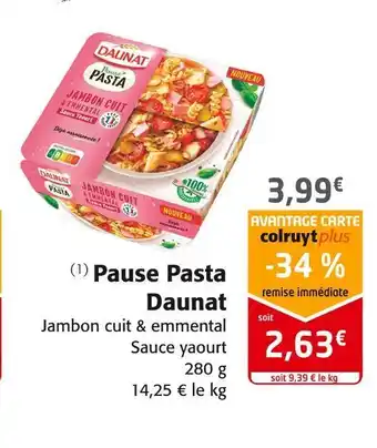 Colruyt Daunat pause pasta offre