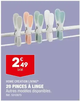 ALDI Home creation living 20 pinces à linge offre