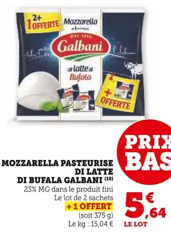 U Express Galbani mozzarella pasteurise di latte di bufala offre