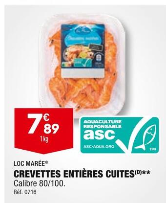 ALDI Loc marée crevettes entières cuites offre
