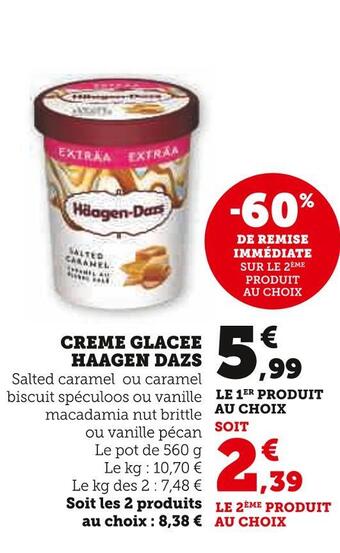 U Express Haagen dazs creme glacee offre