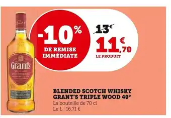 Grant's blended scotch whisky triple wood 40°