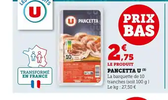 Super U U pancetta offre