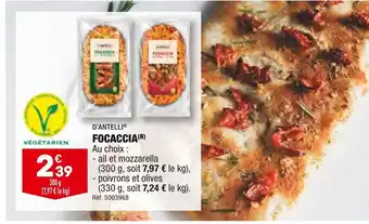 ALDI D’antelli focaccia offre