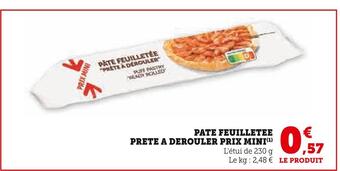 Super U Pate feuilletee prete a derouler prix mini offre