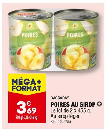 ALDI Baccara poires au sirop offre