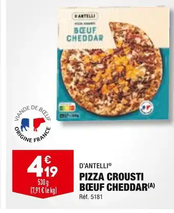 ALDI D’antelli pizza crousti bœuf cheddar offre