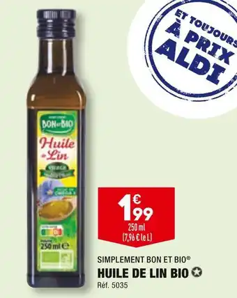 ALDI Simplement bon et bio huile de lin bio offre