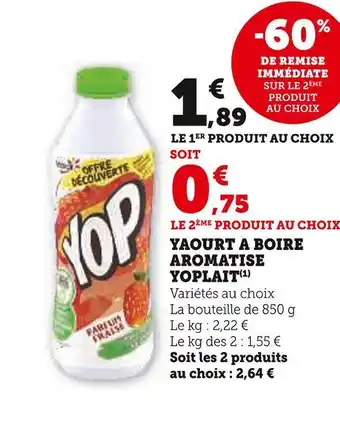 U Express Yoplait yaourt a boire aromatise offre