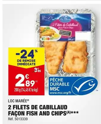 ALDI Loc marée 2 filets de cabillaud façon fish and chips offre