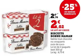 Super U Bonne maman biscuits offre
