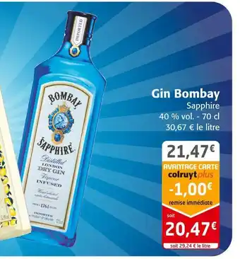 Colruyt Bombay gin offre